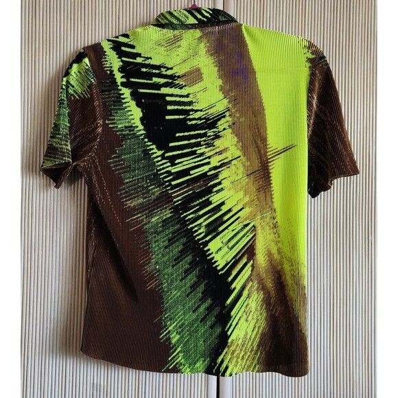 Jamie Sadock Women’s Top Size Small Neon Crinkle Abstract Bold Golf Athletic EUC - Picture 3 of 9